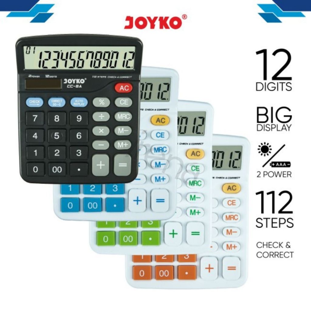

Joyko Calculator Kalkulator Joyko CC-8 12 Digits Check Correct