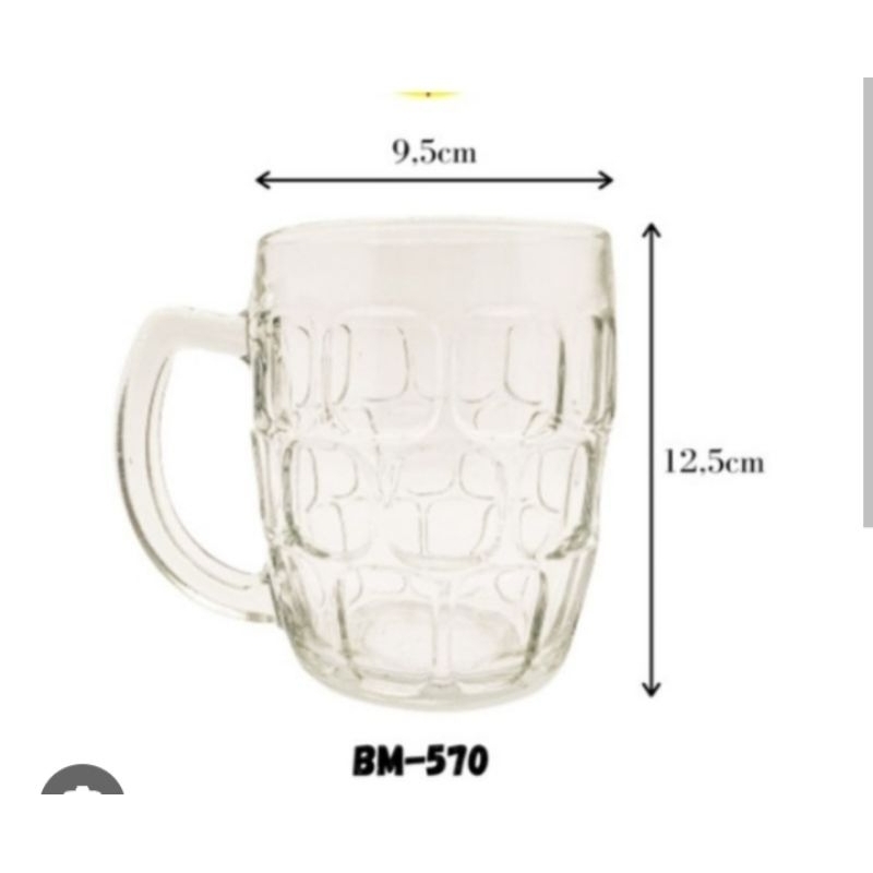 Gelas Minum Kaca Mug Besar Unik Jumbo Beling BM-570