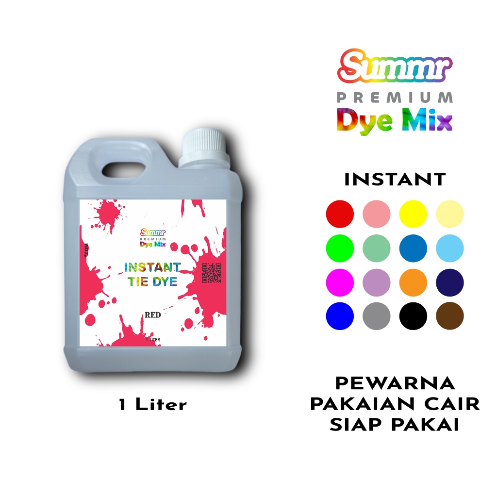 1 Liter Pewarna Pakaian Cair Permanen Siap Pakai By Summr (Pewarna Tie Dye, Pewarna Textile, Pewarna