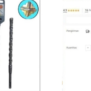 

Mata Bor Beton SDS PLUS 10mm x 260mm Masonry Drill Bit 4 sisi HERRISH