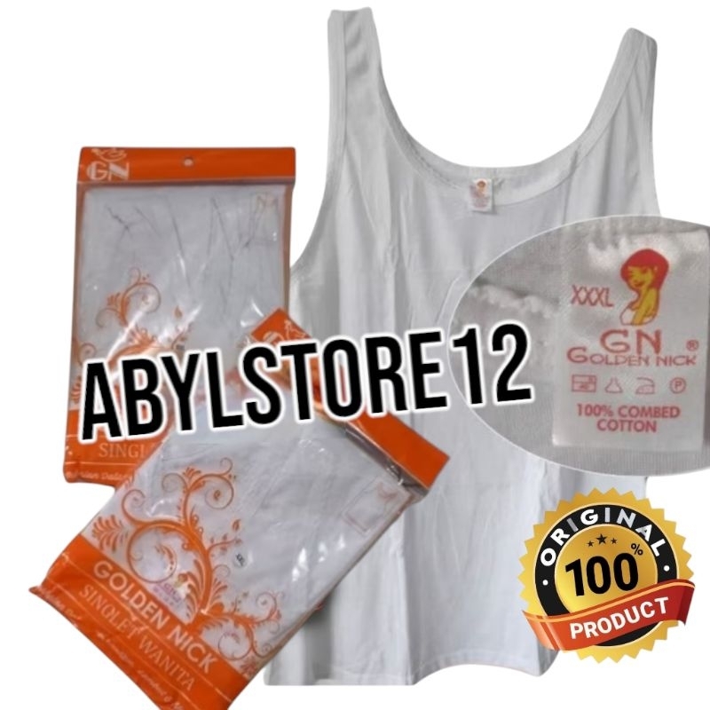 3 pcs-Singlet Tengtop golden nick tengtop wanita jumbo XL XXL xxxl  singlet putih polos katun