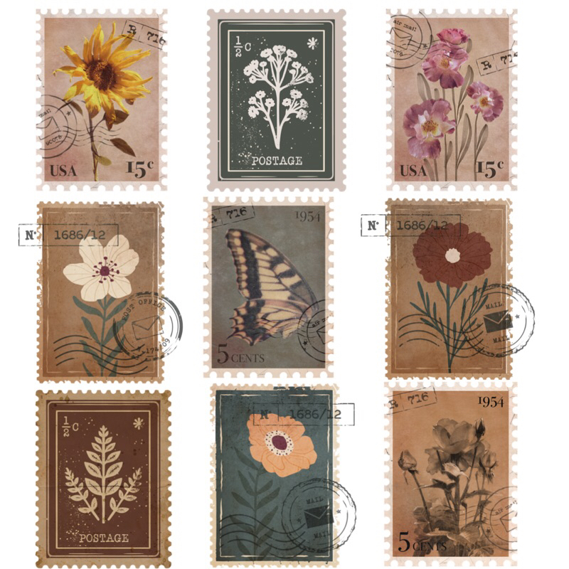 

Postage Stiker Motif Bunga dan kupu kupu | Sticker aesthetic | sticker murah | sticker decor jurnal