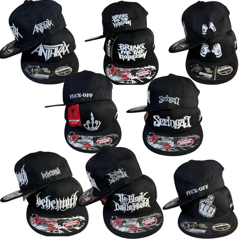 topi snapback MUSIC METAL BAND ROCK bordir