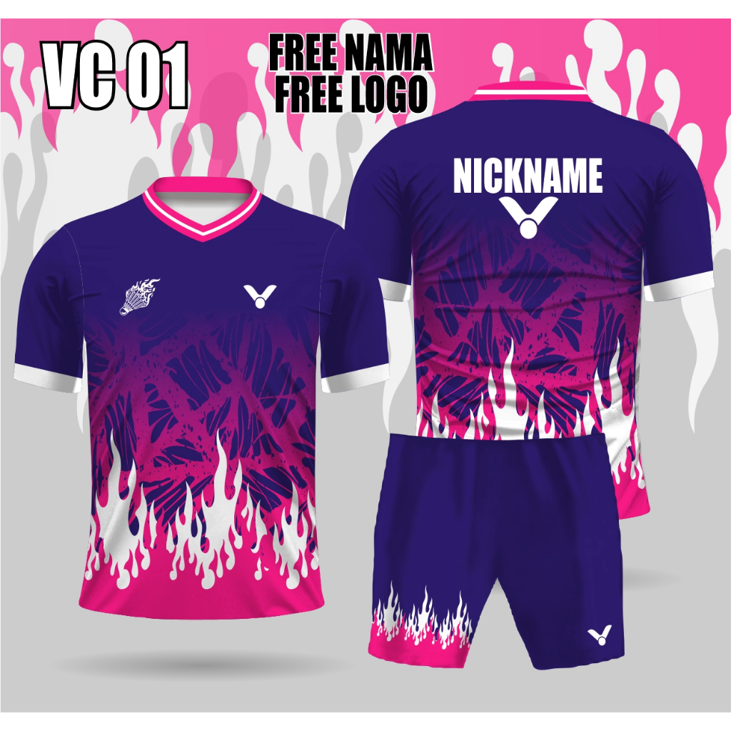 SETELAN JERSEY BAJU BADMINTON BULUTANGKIS CUSTOM FREE CUSTOM DESIGN