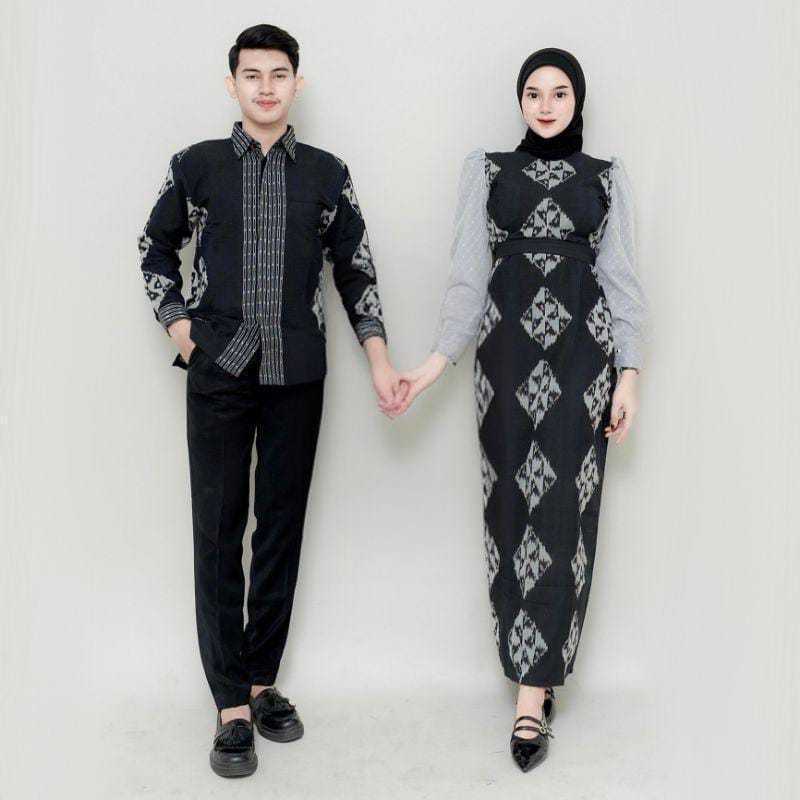 Fatma Ders Baju Tenun Kondangan Tenun Coupel Kemeja Pria Baju srimbitan keluarga Gamis MixPolos tile