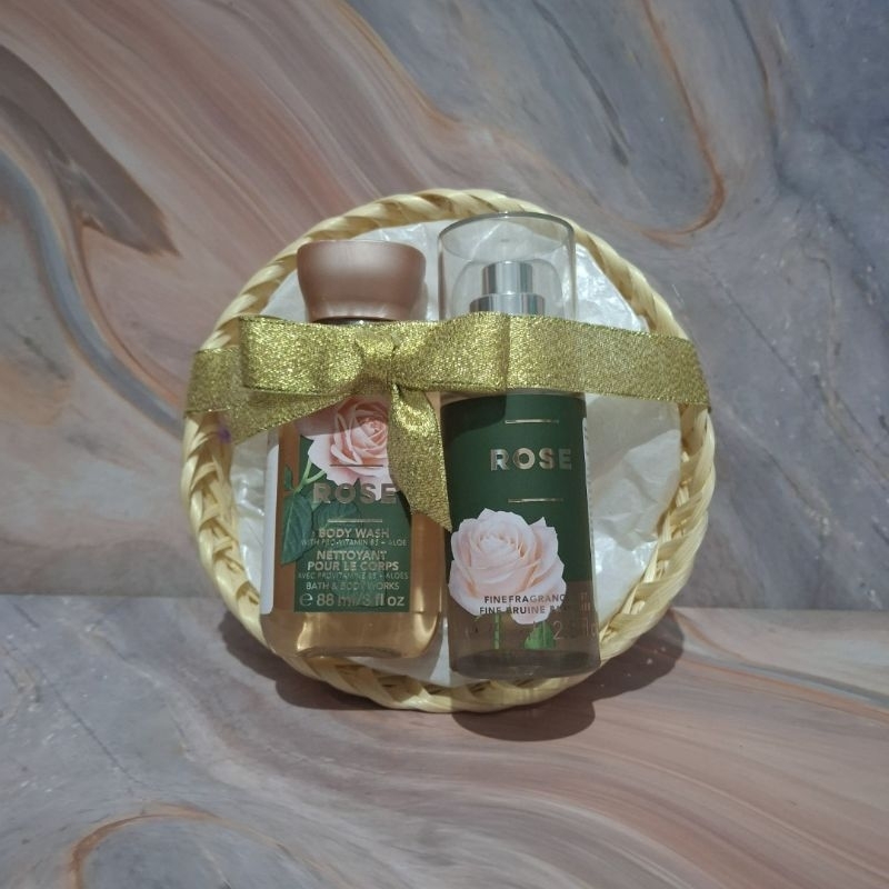 bath and body works rose gift set paket seserahan kado
