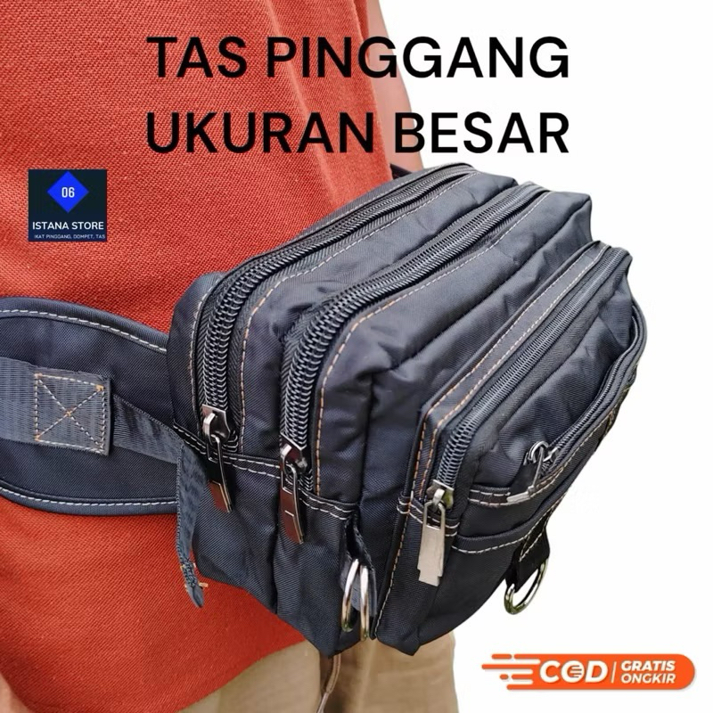 Tas pinggang pria tas besar pinggang nilon tebal super gede