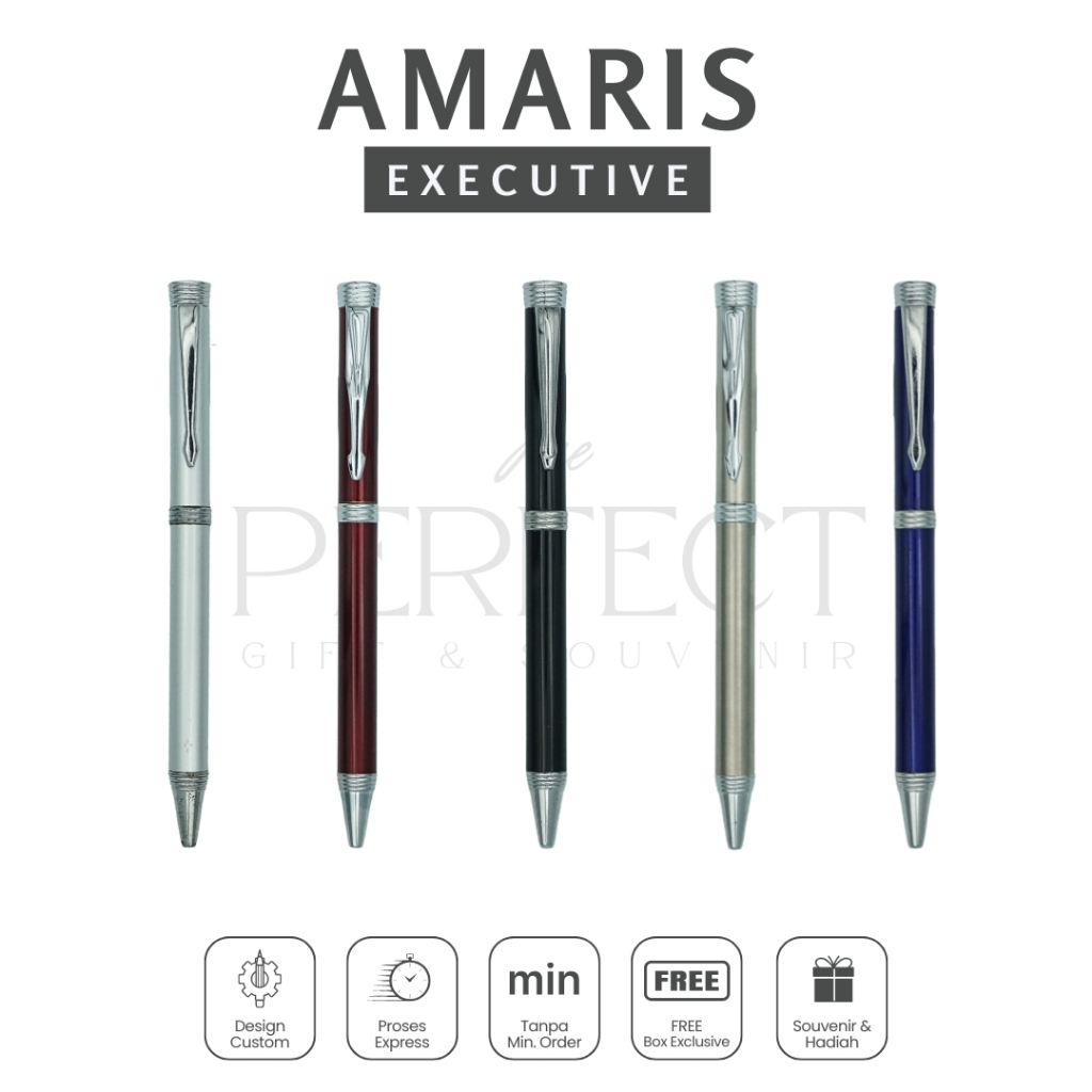 

Amaris Executive Pen Ballpoint Free Box Custom Grafir Exclusive Promosi Gift Kado Souvenir