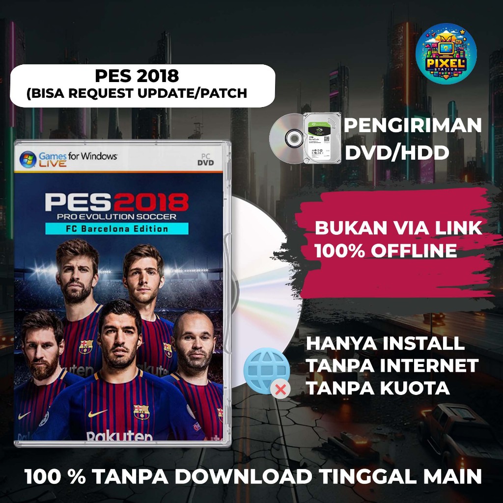 OFFLINE DVD PES 2018 | PRO EVOLUTION SOCCER 2018 | PATCH TERBARU