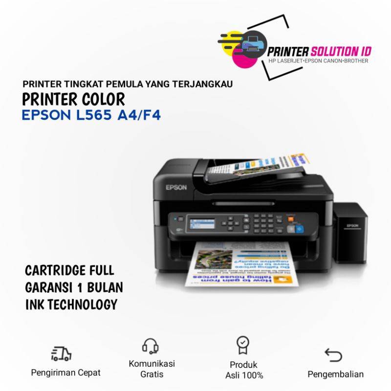Printer Epson L565 All in one Wifi Scan Copy Adf