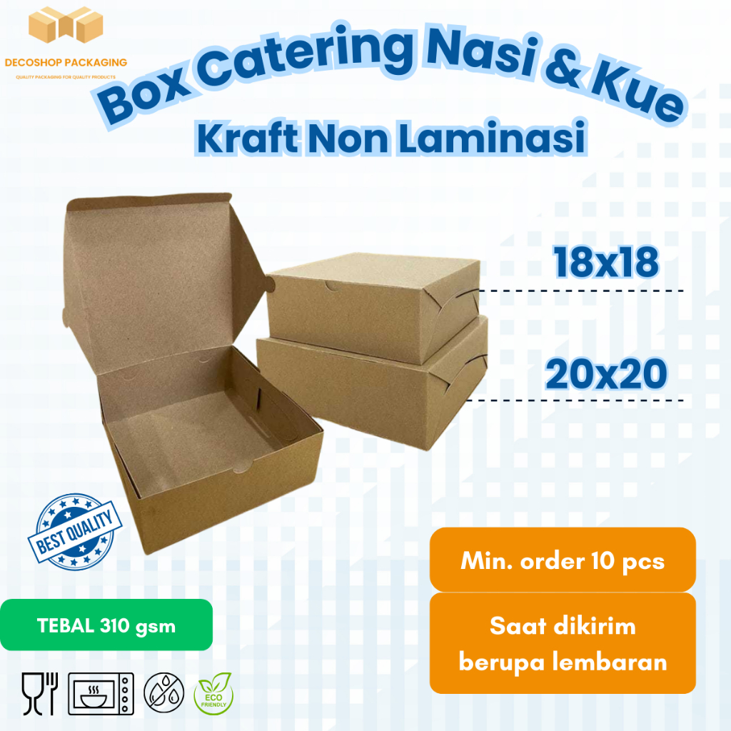 Dus Kotak Nasi 18x18 cm 20x20 cm / DUS Box NASI KOTAK KUE ROTI 18x18 cm 20x20 cm / BOX DUS KARDUS KO