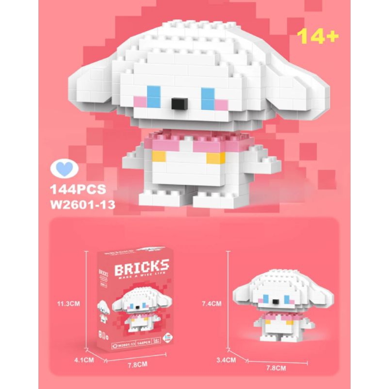 BRICKS Mainan Balok Susun Karakter Cinnamoroll LEGO Figure 144pcs