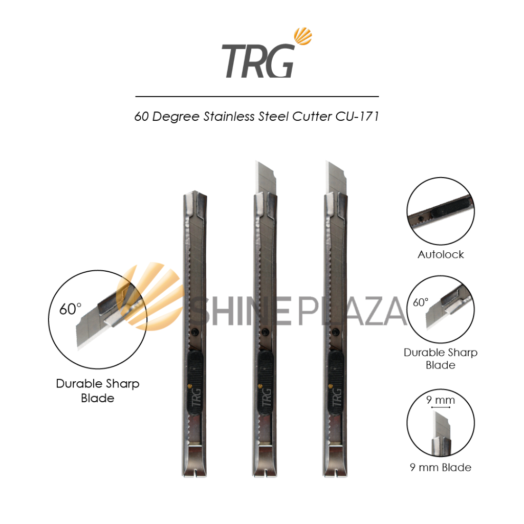 

TRG Stainless Steel Cutter 60 Degree CU-171 - Pemotong Kertas Cuter Besi 60 Derajat TRG