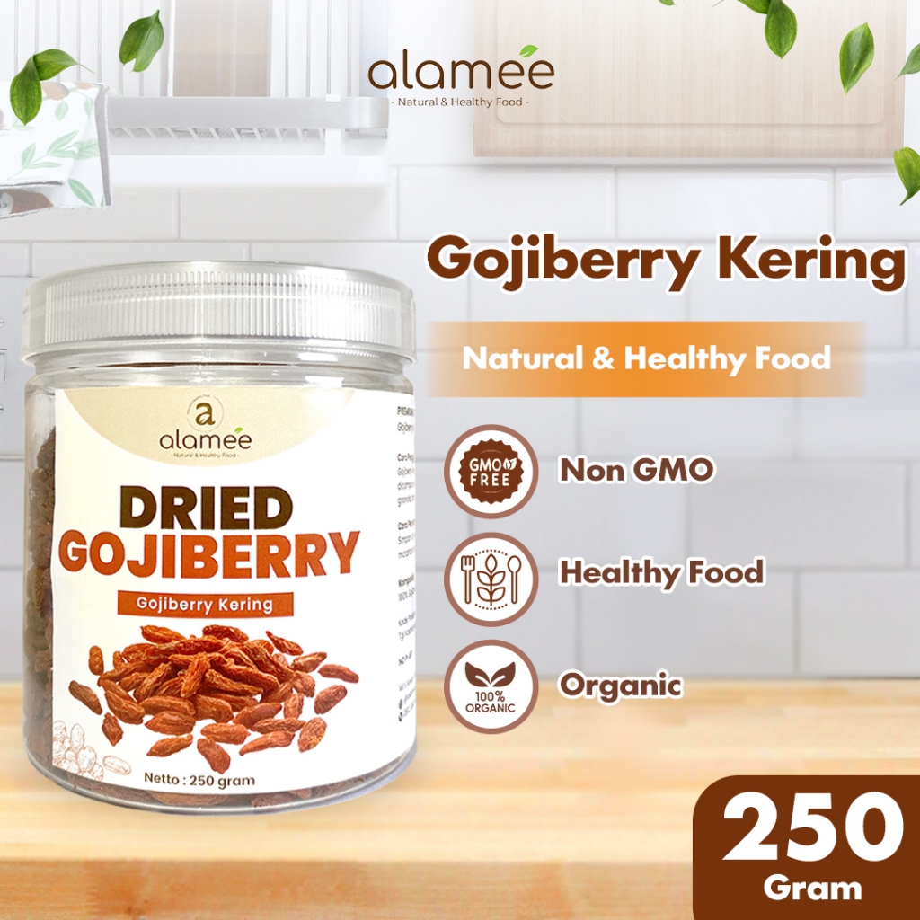 

ALAMEE Goji Berry Kering Premium Dried Fruit Red Gojiberry Cemilan Buah Kici 250gr