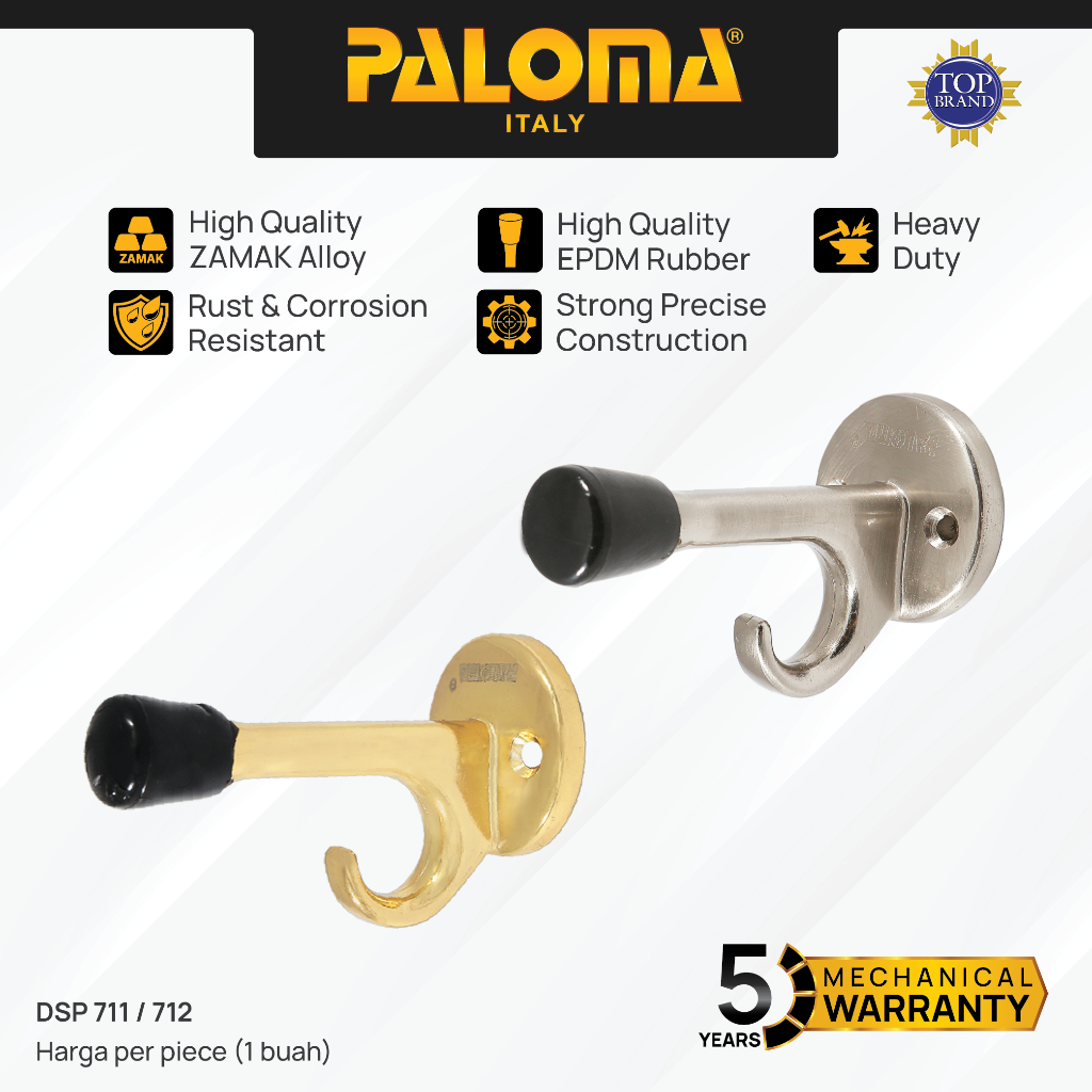 PALOMA Door Stopper Penahan Pintu Dinding Tembok Door Stop Stoper Kait Hook Wall Pengganjal Ganjalan