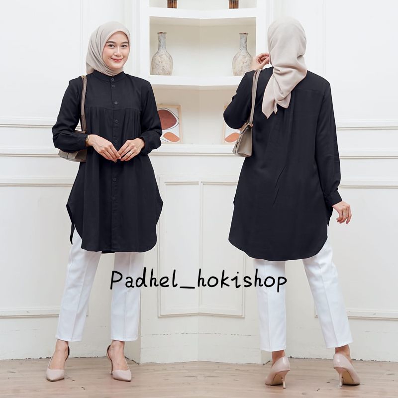 garansi aluna tunik / baju atasan wanita muslim tunic basic polos rayon twill premium tunik putih