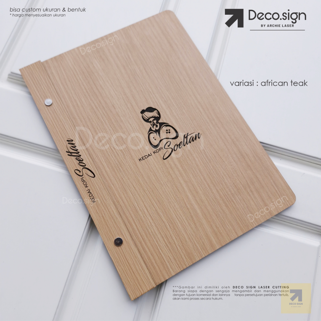 

Buku Menu Restoran Tatakan Buku Menu FREE ENGRAVE LOGO