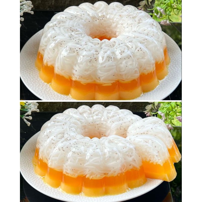 

puding kelapa muda asli mix rasa mangga diameter 20cm