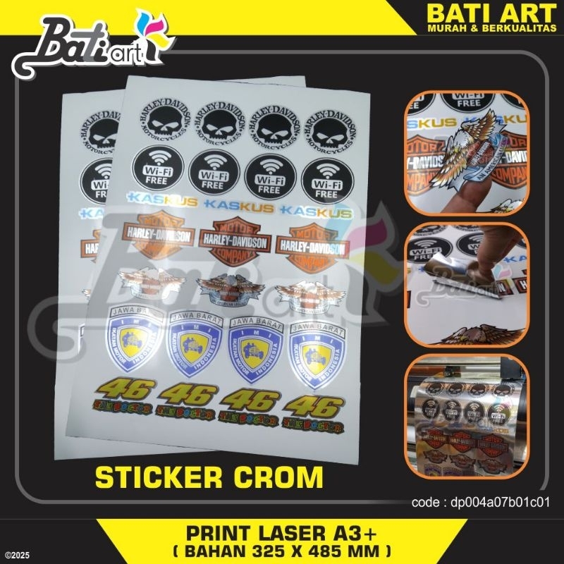 

[PROMO) Stiker Crom A3 + Cutting Presisi, Chrome