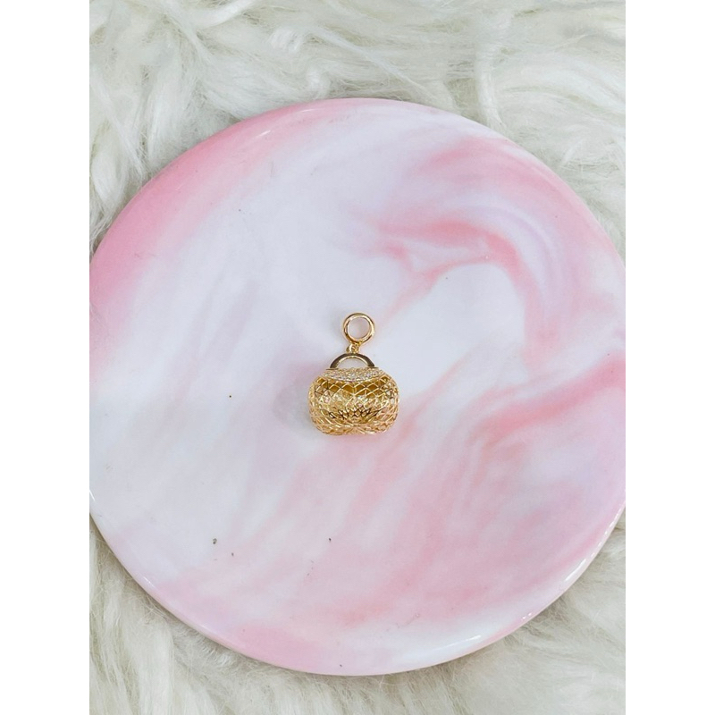 liontin tas kerawang permata elegant terbaru emas asli kadar 700