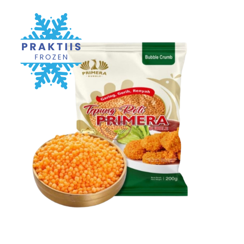 

PRIMERA TEPUNG BUBBLE CRUMBS ORANGE 200GR /TEPUNG ROTI BOLA / TEPUNG CRISPY