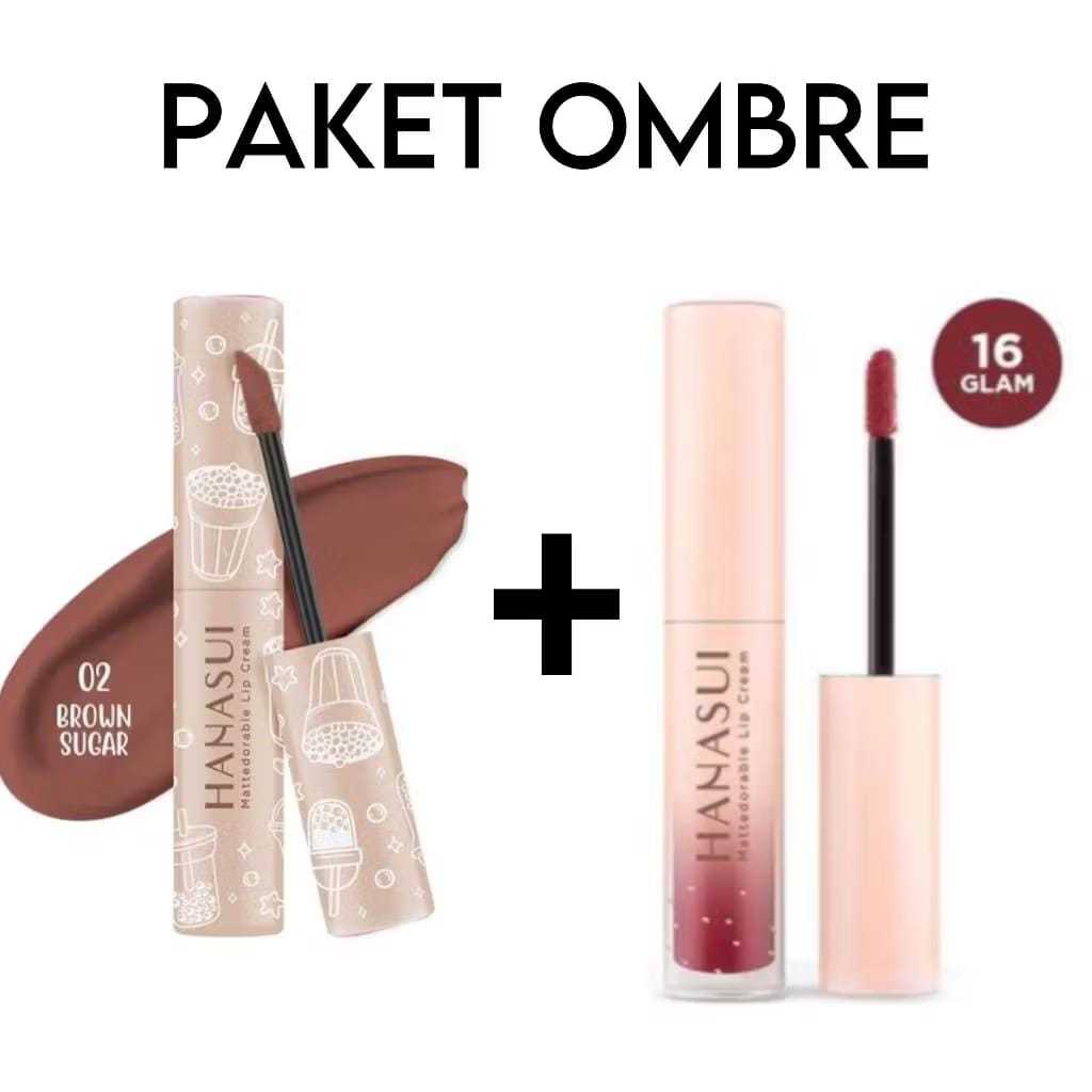 (2PCS) PAKET OMBRE Hanasui lips anti gagal paket hemat ombre rekomendasi bundling