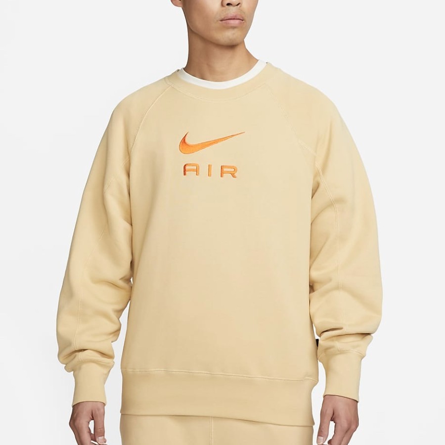 SWEATER NIKE SPORTSWEAR AIR FRENCH Terry Crewneck Sesame ORIGINAL 100% DV9830-252