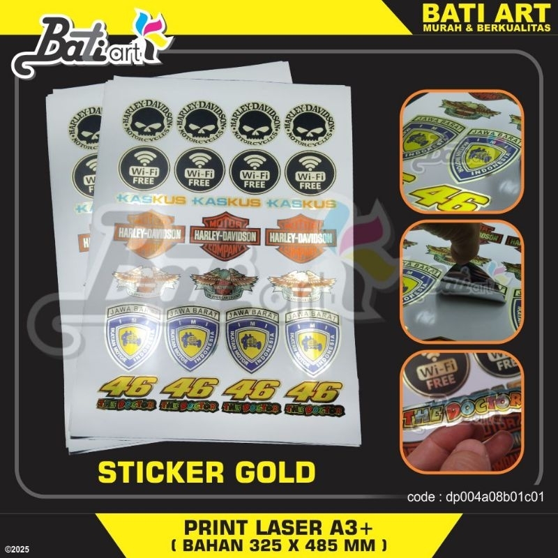 

[PROMO] Stiker Gold A3 + Cutting Presisi