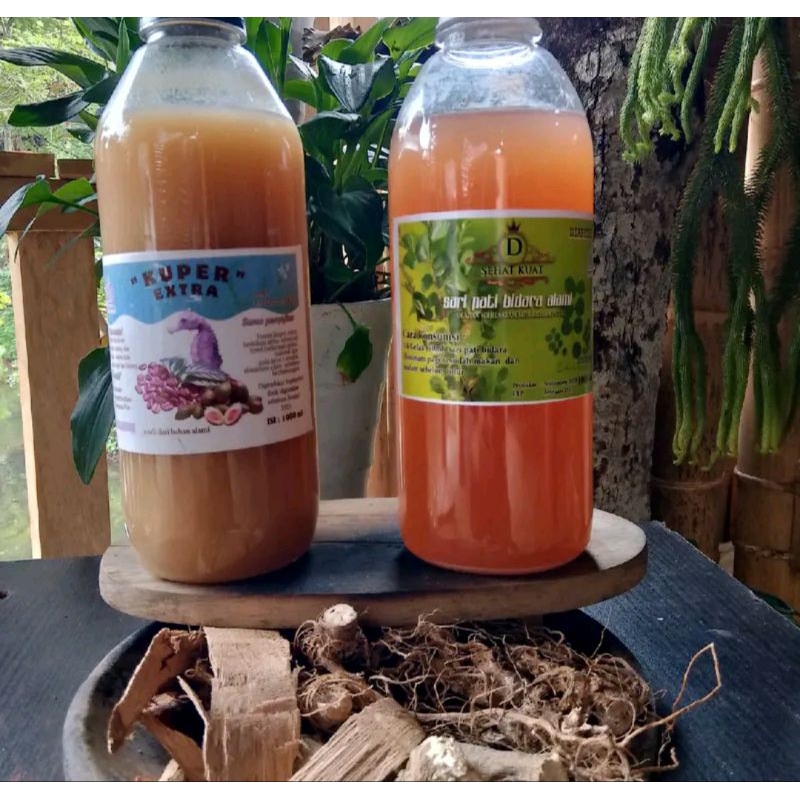 

Saripati buah pinang 500 ml dan extra Tangkur Kuda laut 500 ml