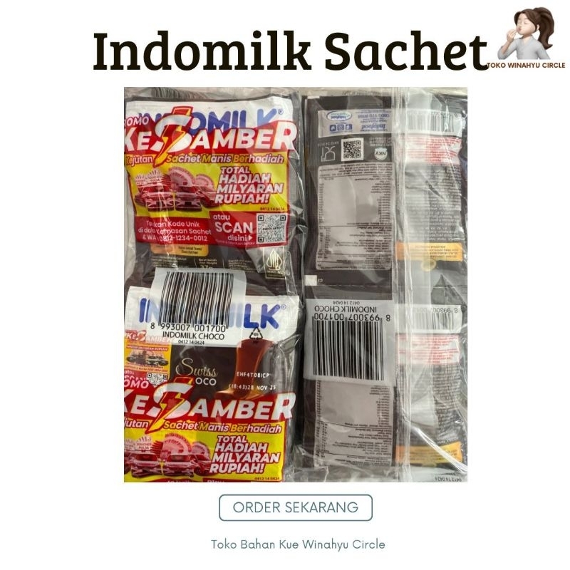 

indomilk sachet susu kental manis putih dan coklat isi 6 sachet