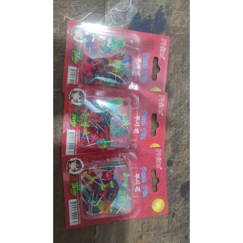 

PAKU MADING PHILOS PUSH PINS 23mm 30 pcs Anti karat 5 Warna