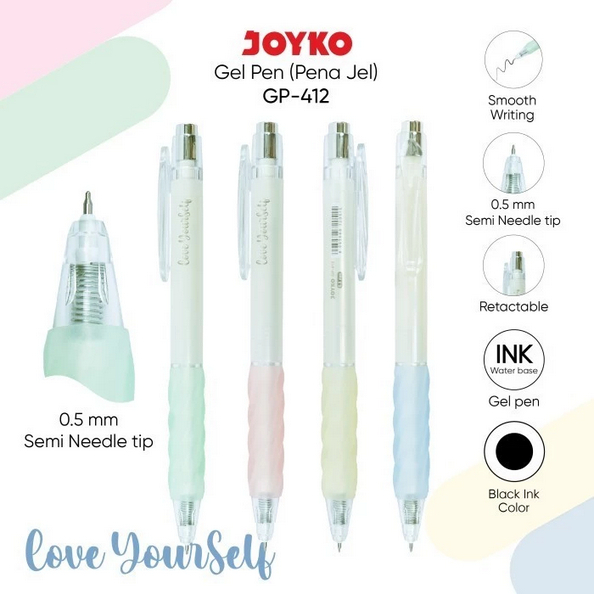 

Gel Pen Pulpen Pena Joyko GP-412 Love Yourself Gel 0.5 mm