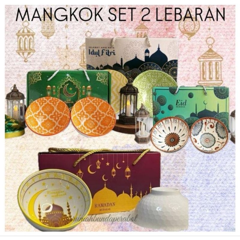 mangkok keramik motif set isi 2 isi sumpit mangkok lucu mangkok sup