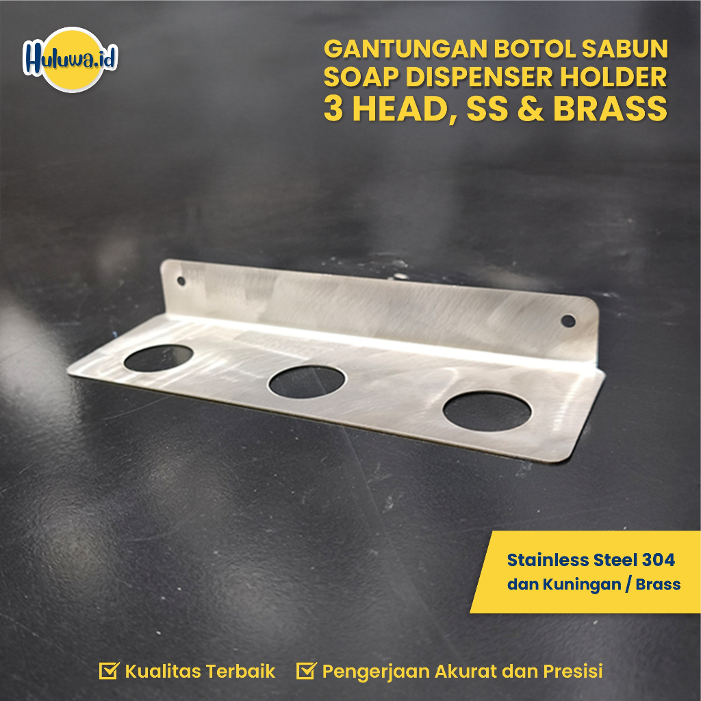 Gantungan Botol Sabun / Soap Dispenser Holder Stainless / Kuningan 3Head