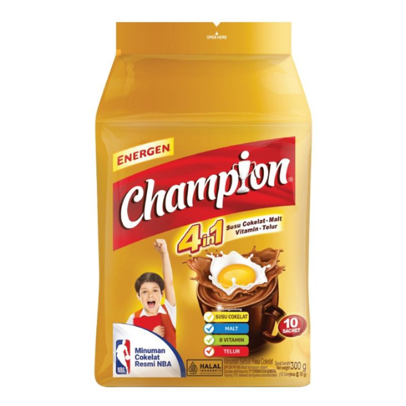 

Energen champion minuman sereal bubuk cokelat sachet 10 x 30 g
