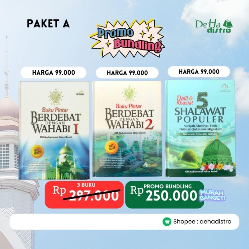 ORI 100% Buku Berdebat Dengan Wahabi 1 - 2 / Dalil 5 Sholawat Populer / Risalah aswaja / risalah ahl