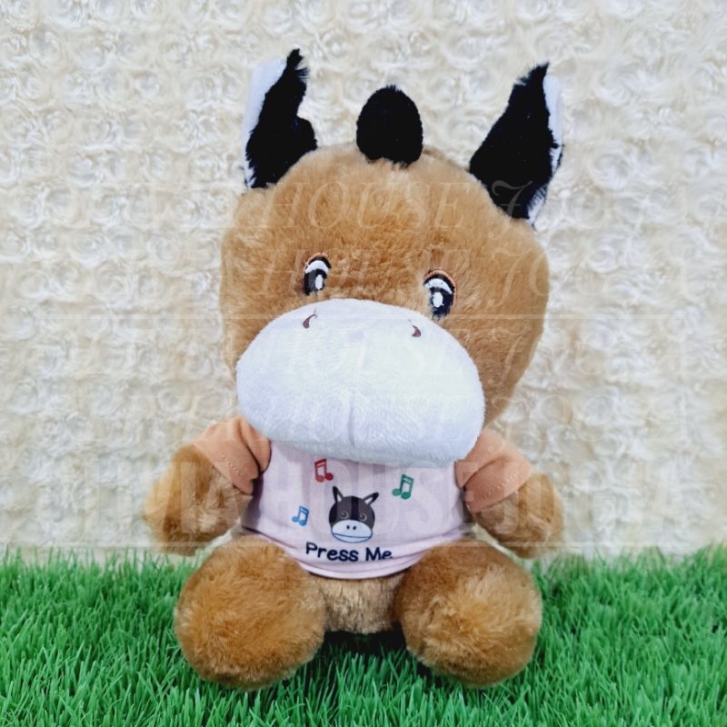 Boneka Kuda Baju Cream Boneka Horse Coklat Boneka Kuda Mata Bordir