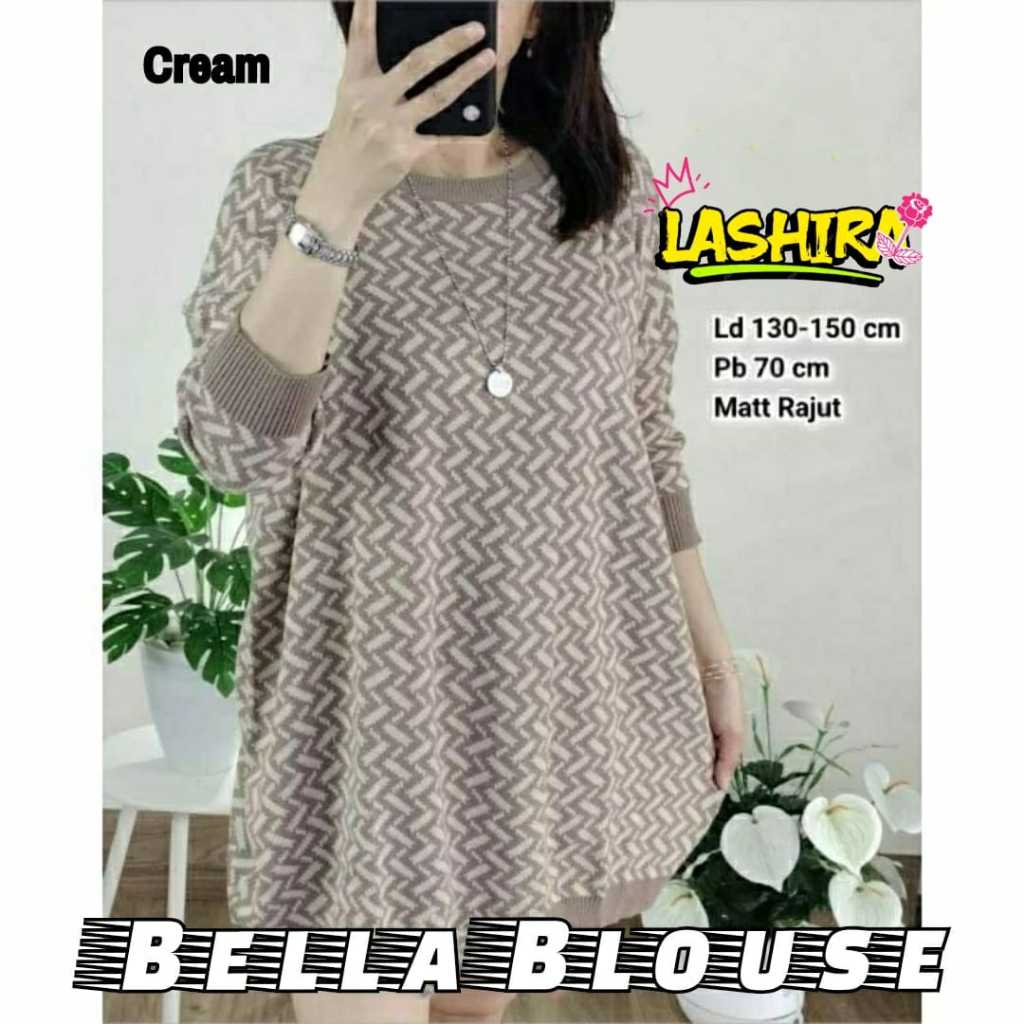 bela Baju sweater atasan blouse kaos rajut jumbo oversize ld 130 140 150 motif korean style terbaru