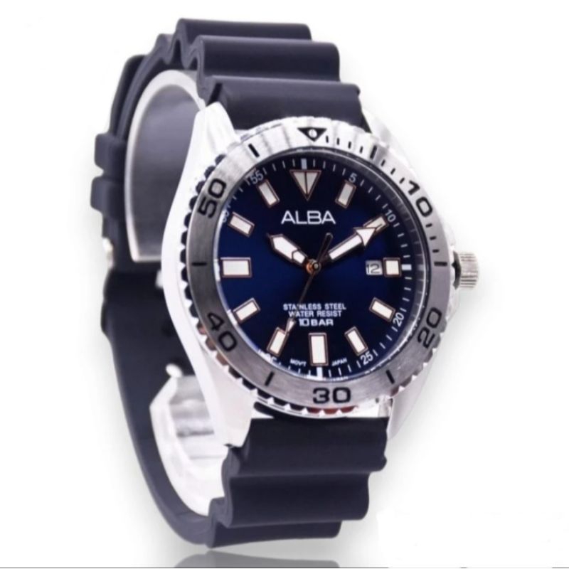 Alba AS9Q47X1 Original - Jam Tangan Pria Tanggal Water resist 10 Bar
