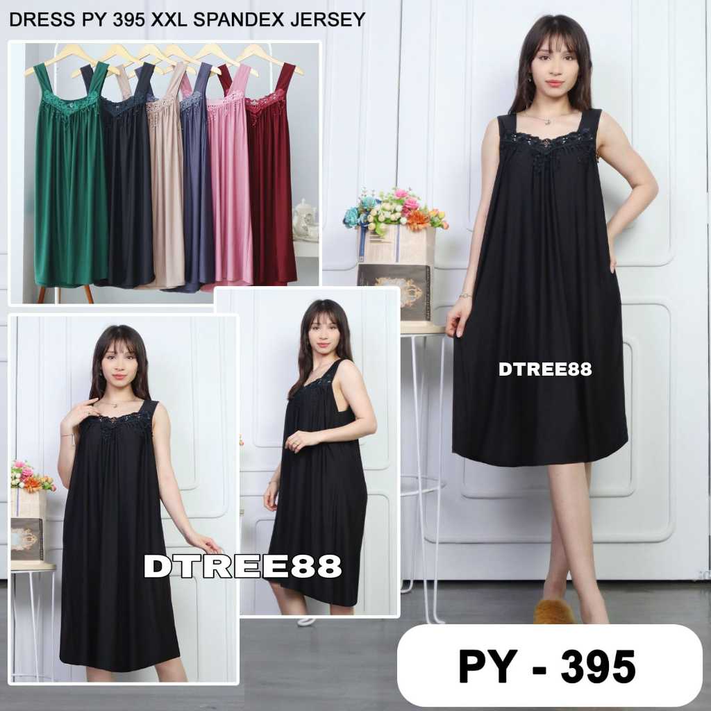 Dtree . ( PREMIUM QUALITY ) ELISA Dress Lingerie jumbo spandek sutra / dress lingerie renda mawar ( 