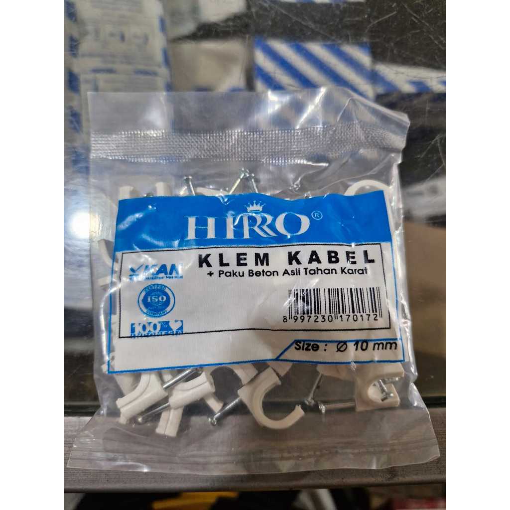 HIRO KLEM KABEL Paku Beton / KLEM Pipa Listrik / Klem Serbaguna