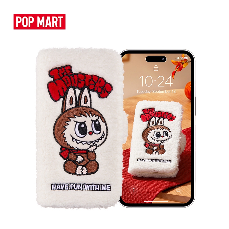 POP MART THE MONSTERS Classic Series - Plush Flip Phone Case for iPhone 14 Pro Max iPhone 15 Pro Max