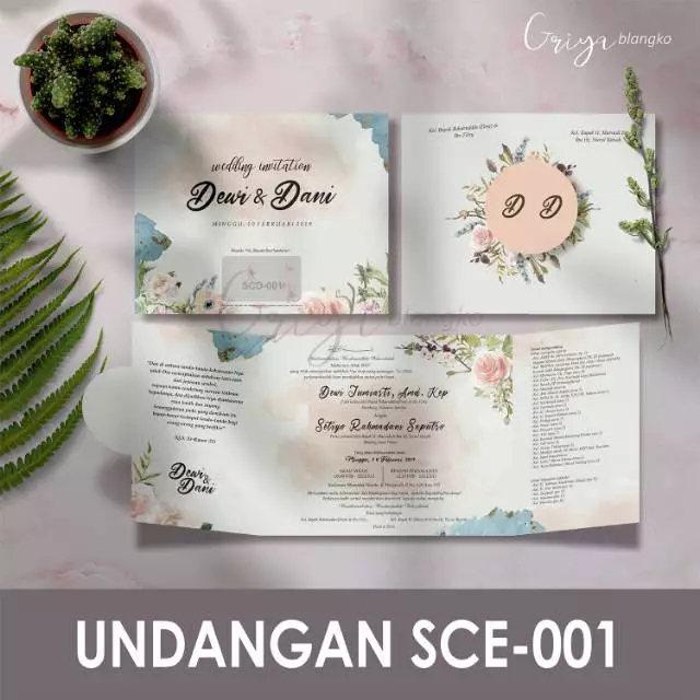 SCE 001 BLANKO UNDANGAN PERNIKAHAN / GRIYA BLANGKO (HARGA UNTUK 1PAK + OPP)