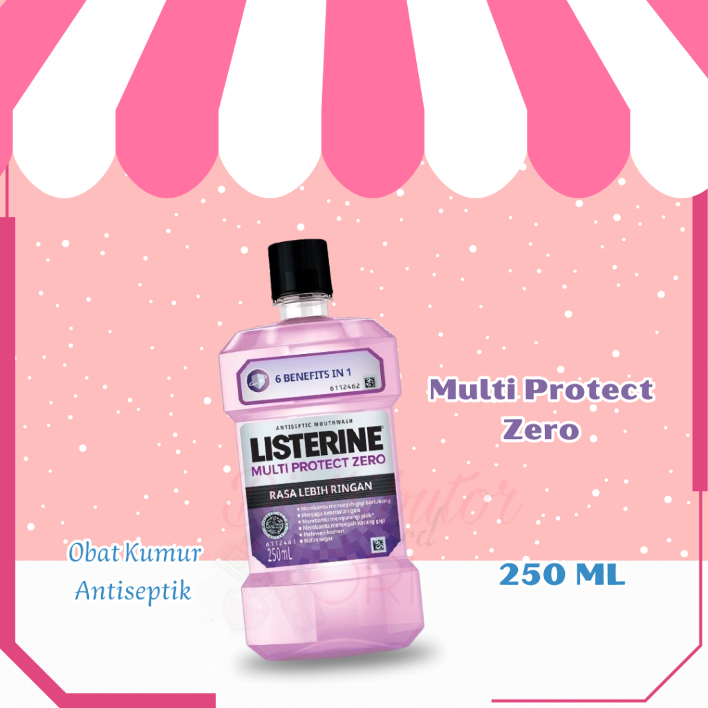 LISTERINE Multi Protect Zero Antiseptic Mouthwash / Obat Kumur Antiseptik 250 ml - No Alcohol | orig