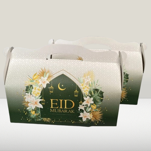 

10 pcs gable box edisi lebaran kemasan kue kering dus hampers hari raya idul fitri ukuran 30x10x12 cm