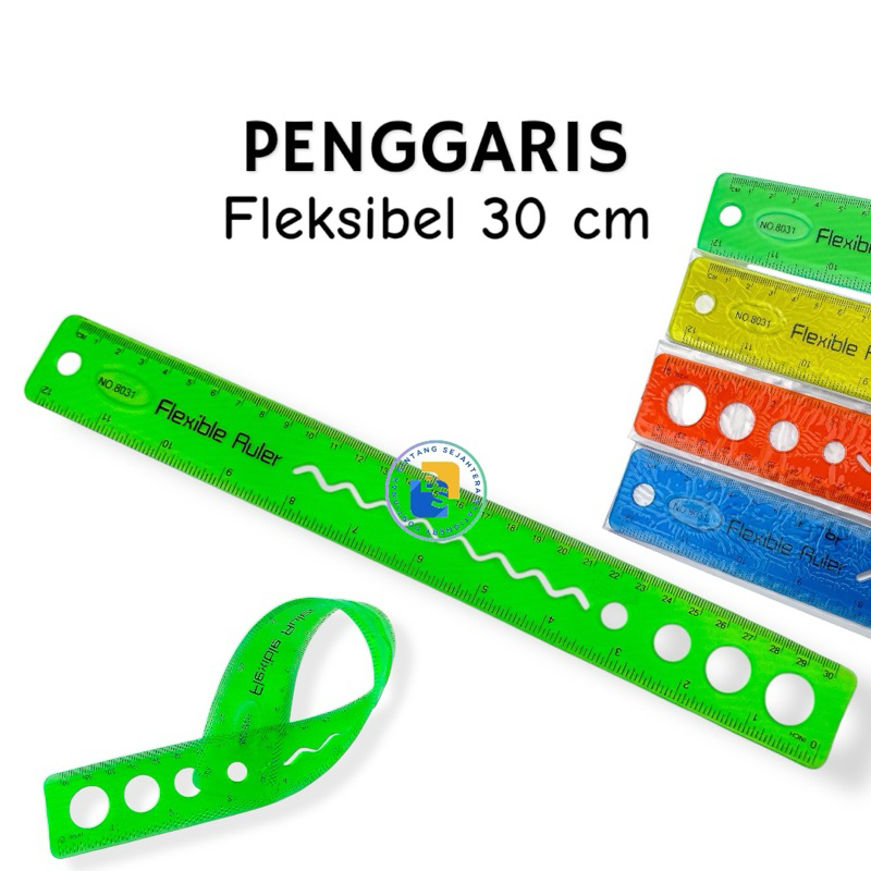 

Penggaris plastik transparan lentur fleksibel flexible ruler 30 cm