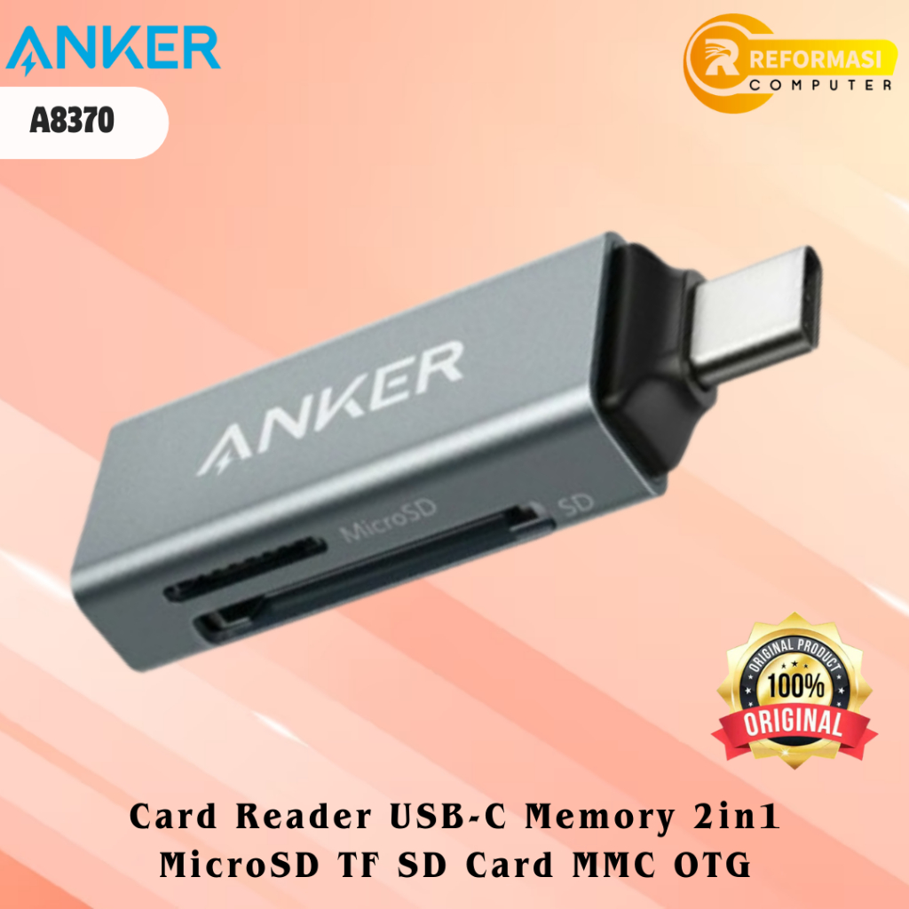 ANKER Card Reader Anker USB-C Memory 2in1 MicroSD TF SD Card MMC OTG - A8370
