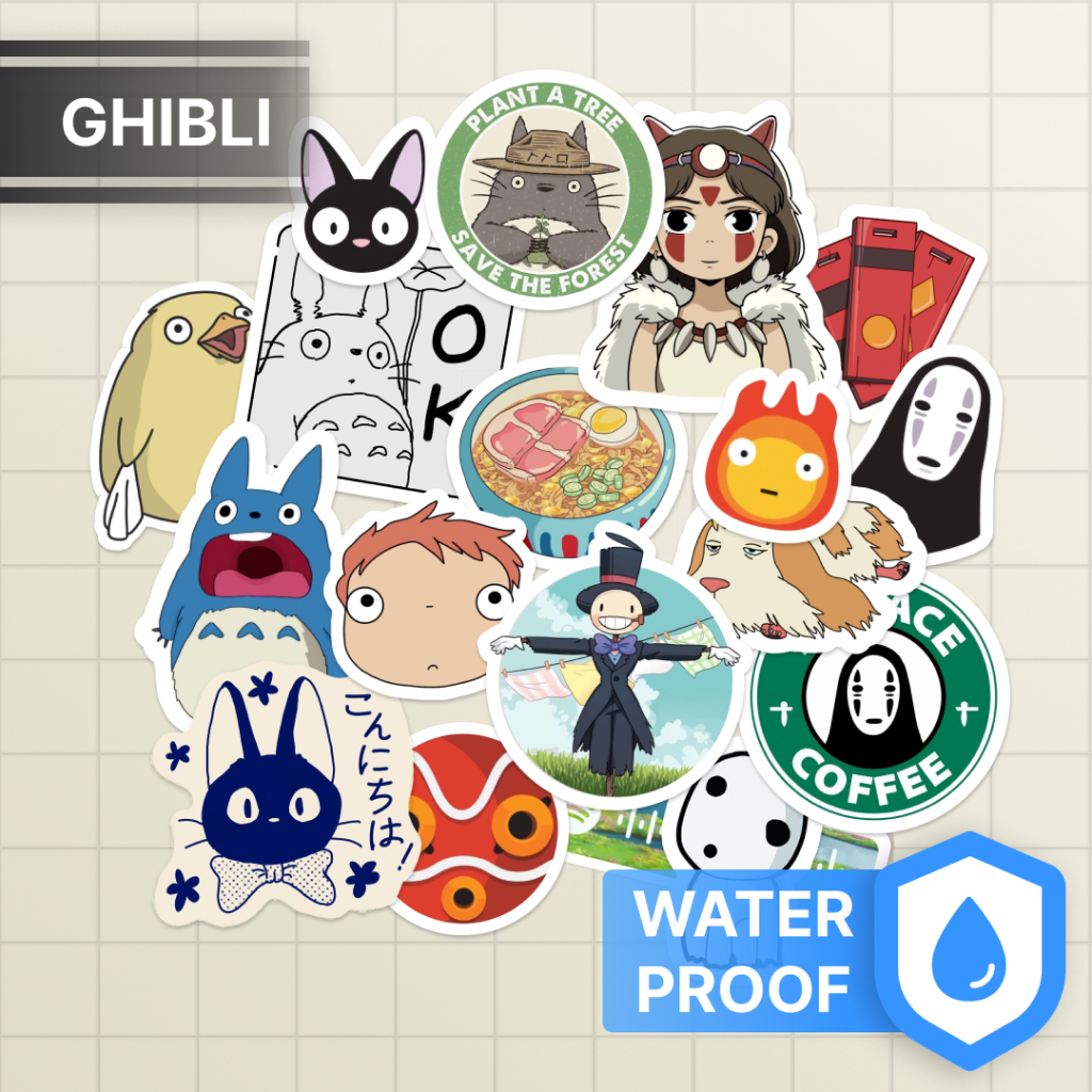 

Stiker Pack Ghibli Vinyl Waterproof Sticker Die Cut Unik untuk Laptop, HP, Diary, Koper