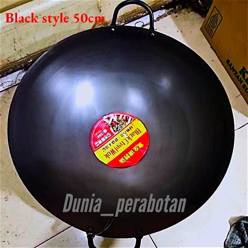 wajan baja hitam 50cm | BLACK STYLE 50CM | wajan baja iron hitam | black wok 50 cm | wok baja hitam