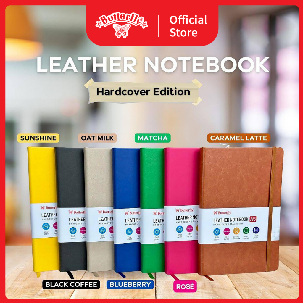 

Premium Leather Notebook Butterfly - HARDCOVER